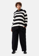 'Vella' knitted pullover – soft cotton blend with wool content