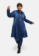 'Denira' manteau – denim, coupe trapèze, longueur genoux