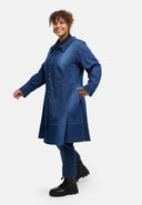 'Denira' manteau – denim, coupe trapèze, longueur genoux