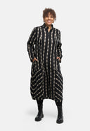 'Karena' Jurk - katoen-stretch, strepenlook
