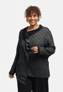 'Perlina' tuniek – materiaalmix, gedrapeerd