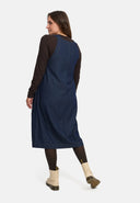 Robe salopette en denim bleu avec une fine structure 'Bella'