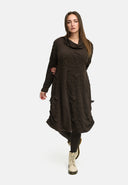 'Brunel' mekko – Cowl-Neck, sivurypytys & midipituus