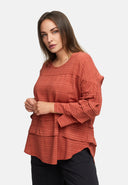 Túnica solta com corte em camadas 'Ferina'