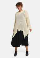 'Cotture' Gebreid Shirt Lang – A-lijn in luchtige Ajour-structuur