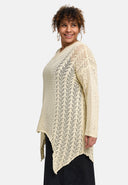 'Cotture' Gebreid Shirt Lang – A-lijn in luchtige Ajour-structuur