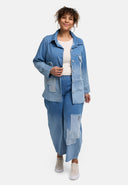 'Sky' Bluse – Premium-Denim, Lappe & Stræk