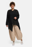 'Cotture' Gebreid Shirt Lang – A-lijn in luchtige Ajour-structuur