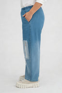 'Sky' Broek – Hoogwaardige Spijkerstof, Opgenaaide Stukken & Rekbaar