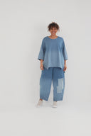 'Sky' Hose – Premium-denim, patch & stretch